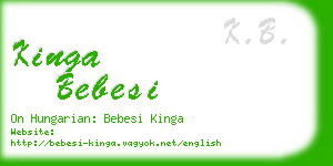 kinga bebesi business card